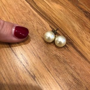 Large pearl earrings